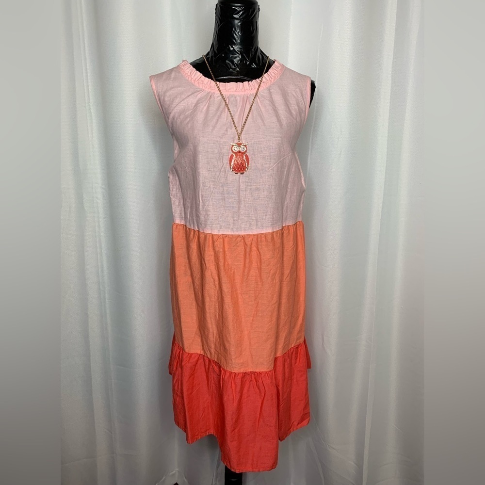 St. John's Bay Pink and Orange Colorblock Dress